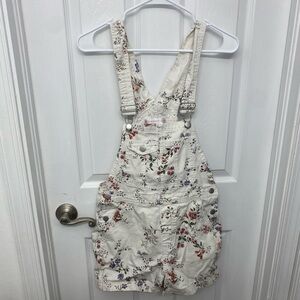 White floral overalls